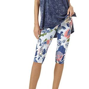 HUE  U23437 Capri Leggings Blue Floral Wild Rose